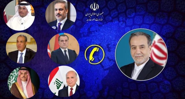 گفت‌وگوی عراقچی با وزرای خارجه ترکیه، مصر، قطر، عربستان، عراق و جمهوری آذربایجان در خصوص پایان جنگ