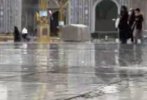 فیلم/ بارش باران در حرم مطهر رضوی در آستانه عید غدیر