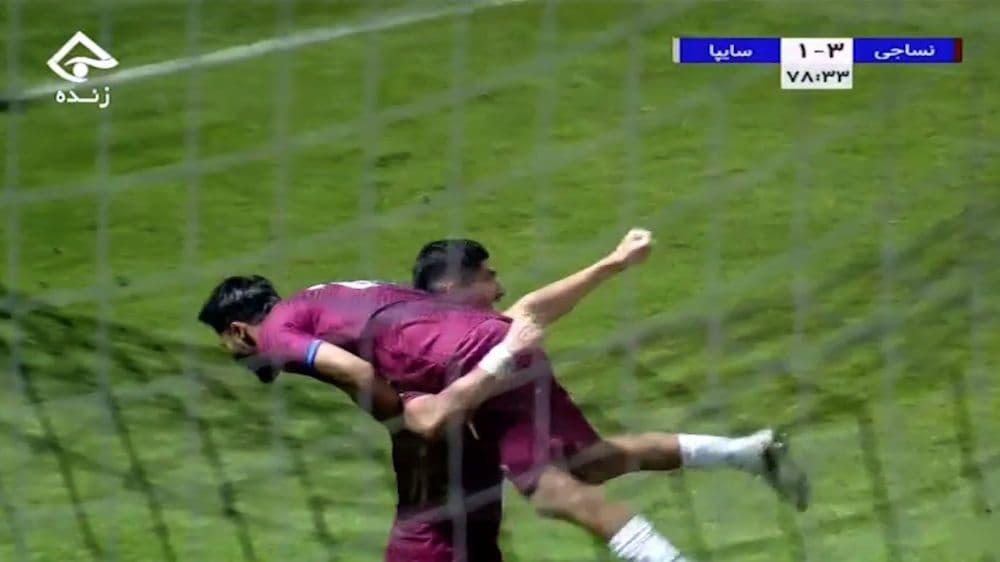 گل سوم نساجی مازندران به سایپا (دبل مهدی طهماسبی)