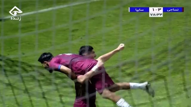 گل سوم نساجی مازندران به سایپا (دبل مهدی طهماسبی)
