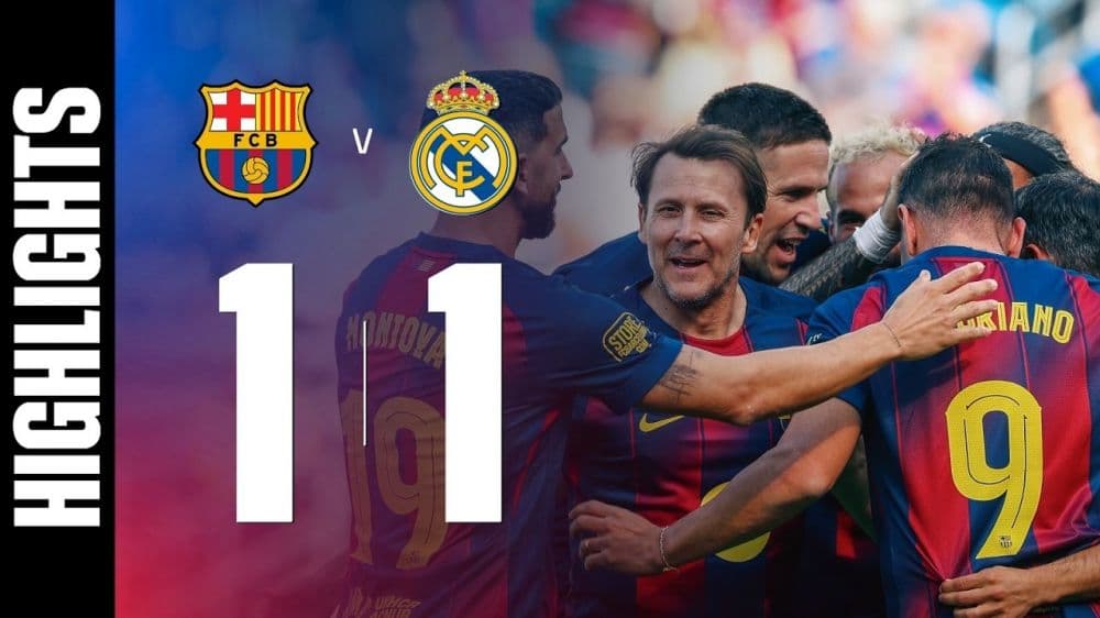 خلاصه بازی اسطوره های بارسلونا 1-1 رئال مادرید