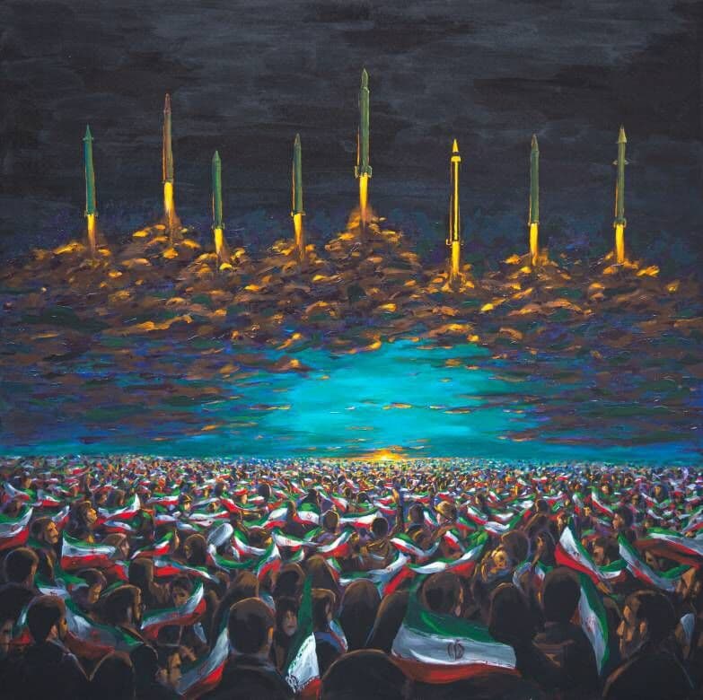 قابی از اتحاد و اراده؛ رونمایی از اثر جدید مرکز هنرهای تجسمی در شبِ موشکی ایران