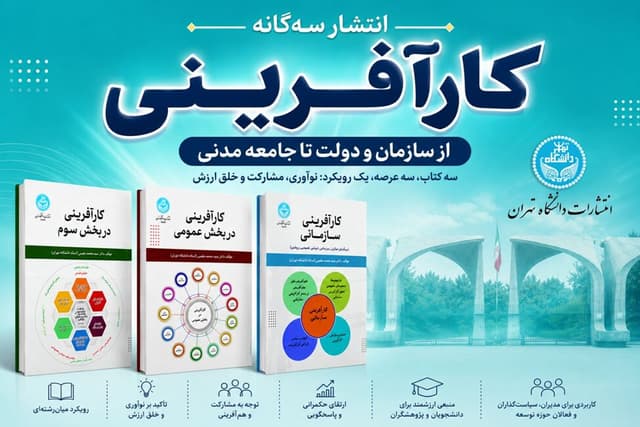 انتشار سه‌گانه کارآفرینی در انتشارات دانشگاه تهران؛ از سازمان و دولت تا جامعه مدنی