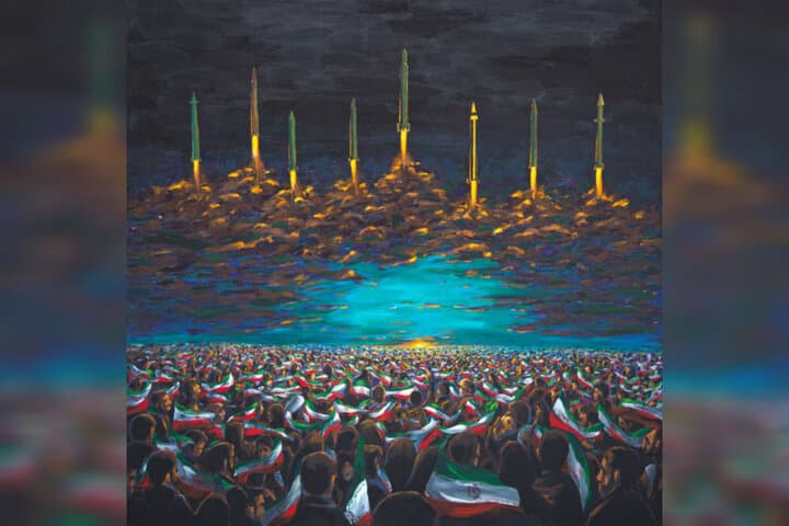 Ali Davoudi’s new painting unveiled to mark Iran’s missile operations against Zionist regime