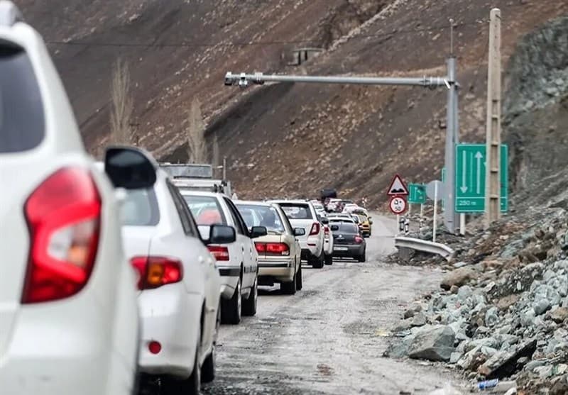 ترافیک سنگین در جاده چالوس