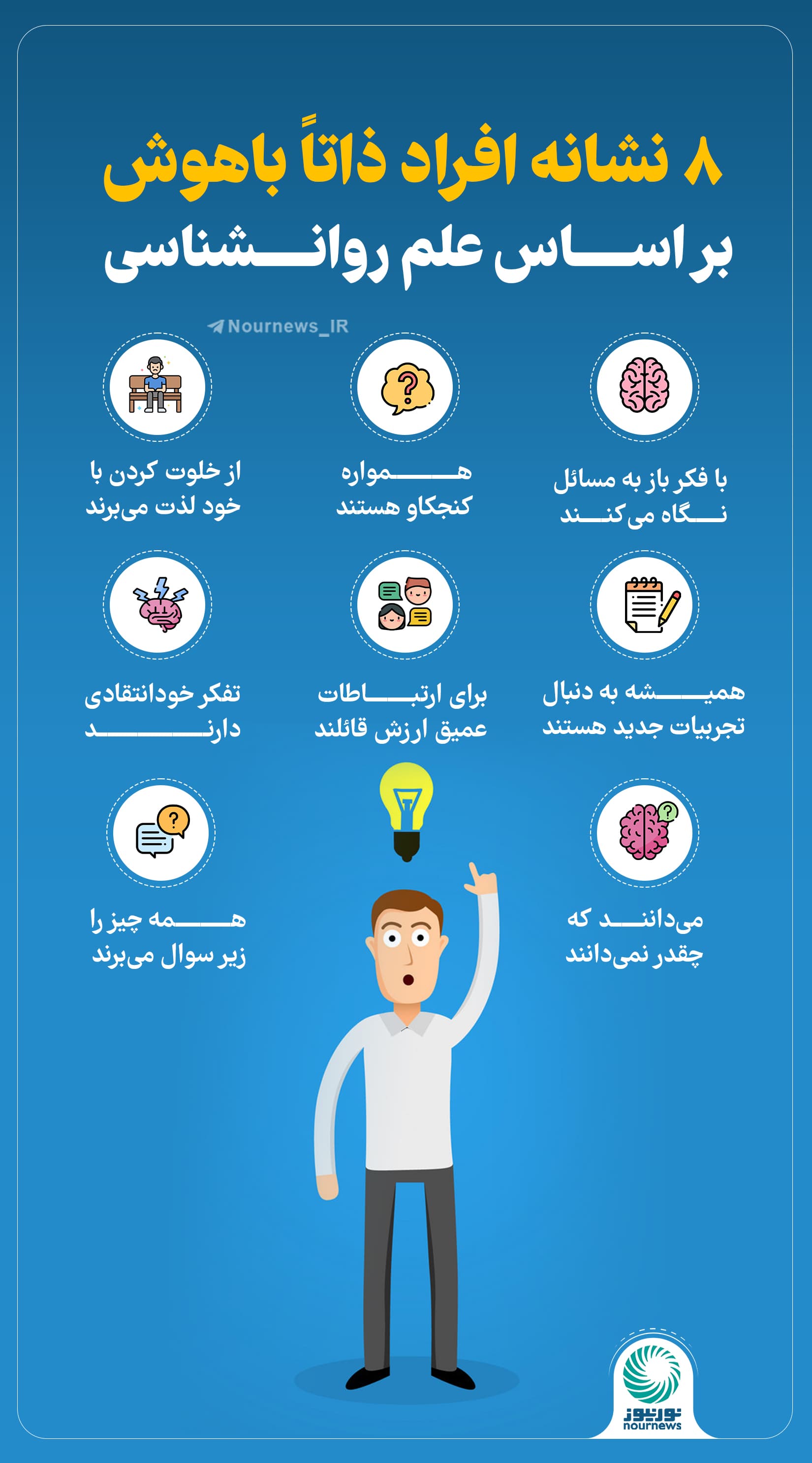 8نشانه افراد‌ذاتا باهوش براساس علم روانشناسی