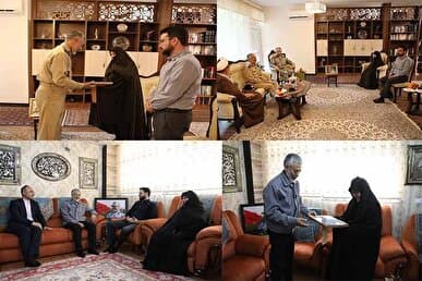 دیدار امیر دریادار سیاری با خانواده شهیدان نصیرزاده و دره باغی