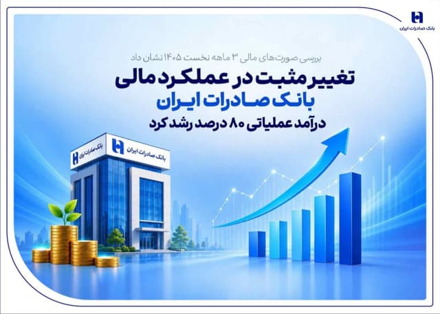 تغيير مثبت در عملکرد مالي بانک صادرات ايران/ درآمد عملياتي 80 درصد رشد کرد
