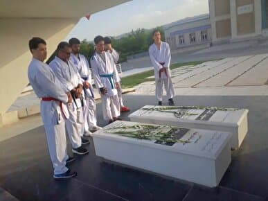 تجدید میثاق ملیپوشان کاراته دانشجویان با آرمانهای شهدا در دانشگاه فردوسی مشهد