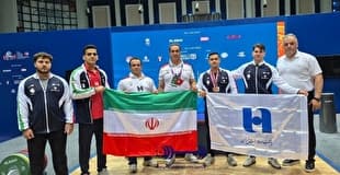 مدال جهانی وزنهبردار ایران تقدیم به شهدای میناب و ناو دنا