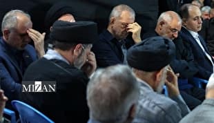 حضور پزشکیان در مراسم بزرگداشت شهید خطیب